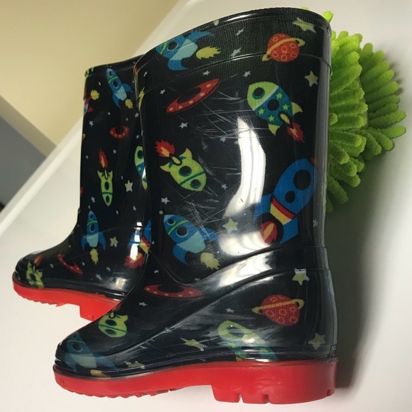 Space/Rocket Ship Rain Boots Toddler Size 5 - Picture 8 of 8